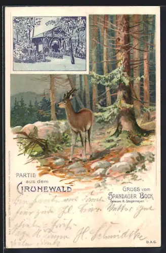 Lithographie Berlin-Westend, Restaurant Spandauer Bock, Inh. R. Stegemeyer