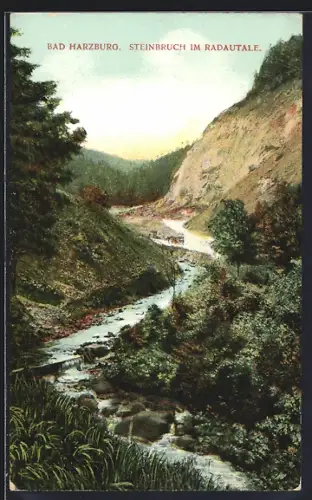 AK Bad Harzburg, Steinbruch im Radautal