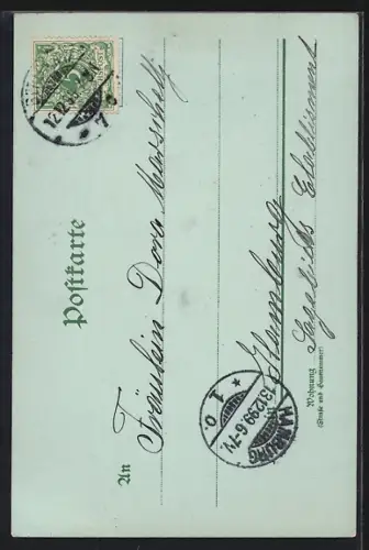 Mondschein-Lithographie Berlin, Hallesches Tor, nächtliche Platzansicht