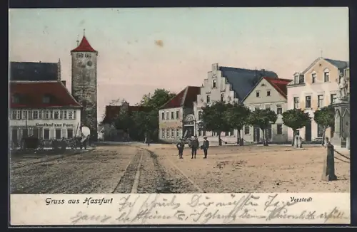 AK Hassfurt, Gasthof zur Post in der Vorstadt