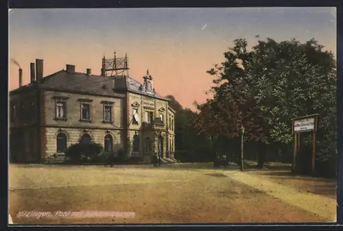 AK Kitzingen, Post mit Bahnhofstrasse