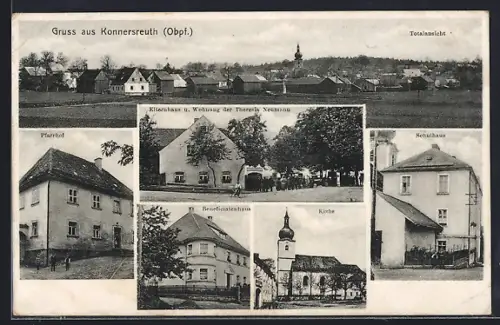 AK Konnersreuth, Pfarrhof, Beneficiatenhaus, Elternhaus u. Wohnung der Theresia Neumann