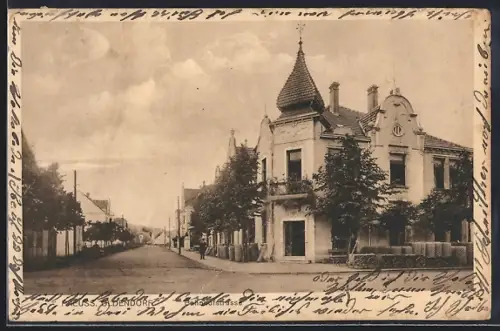 AK Preuss. Oldendorf, Bahnhofstrasse mit Anwohner