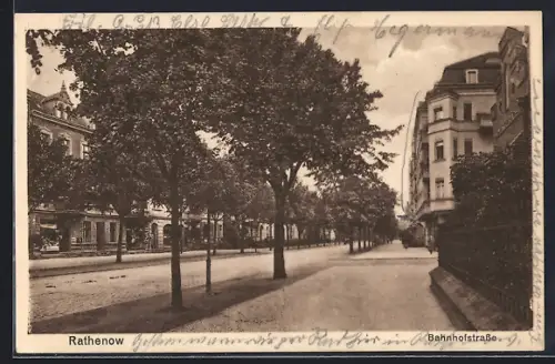 AK Rathenow, Blick in die Bahnhofstrasse