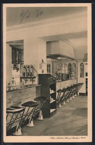 AK Berlin-Charlottenburg, Roberts American Restaurant, Kurfürstendamm Ecke Fasanenstrasse, Innenansicht Theke