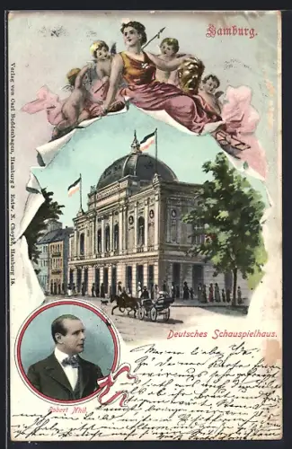 AK Hamburg-St.Georg, Deutsches Schauspielhaus, Porträt Robert Nhil