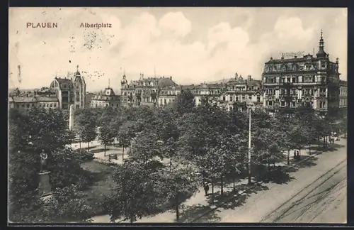 AK Plauen / Vogtland, Albertplatz