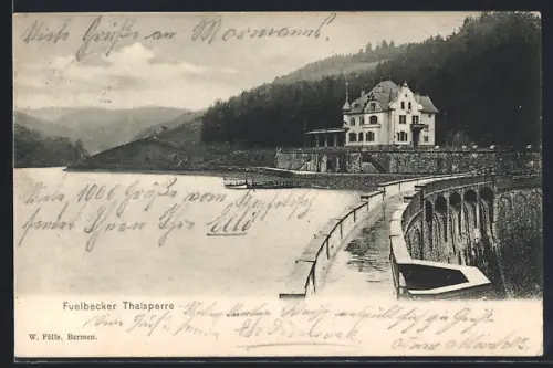 AK Altena-Altroggenrahmede, Fuelbecke Talsperre, Staumauer