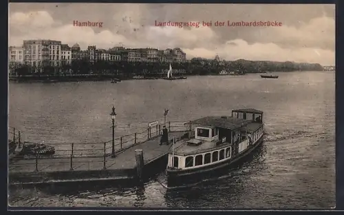 AK Hamburg-Neustadt, Landungssteg bei der Lombardsbrücke