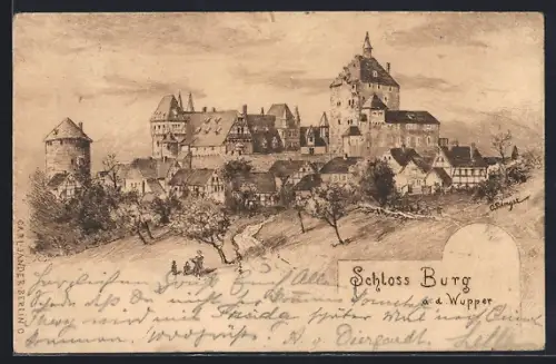 Künstler-AK Solingen a. d. Wupper, Schloss Burg