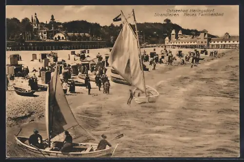 AK Heringsdorf / Ostseebad, Strandleben, Neues Familienbad