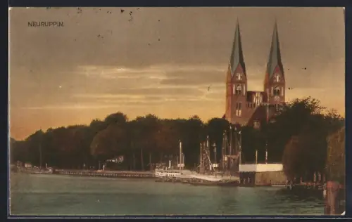AK Neuruppin, Kirche und Uferpromenade