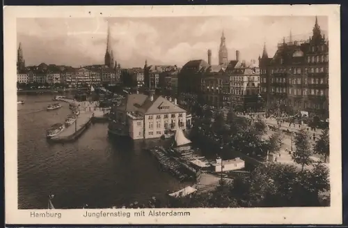 AK Hamburg, Jungfernstieg mit Alsterdamm