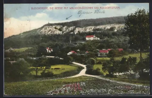 AK Bleicherode, Berge mit Gasthaus Waldschlösschen