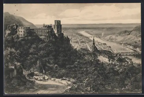 AK Heidelberg, Schloss, Altstadt, Neckarbrücke