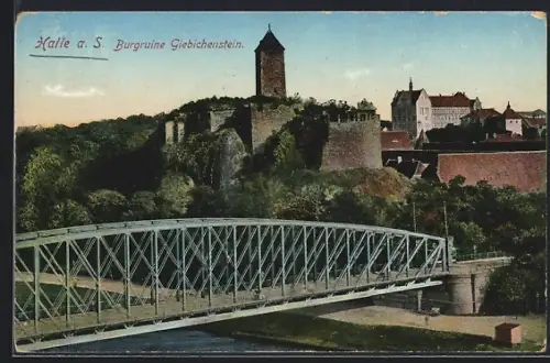 AK Halle a. S., Burgruine Giebichenstein, Brücke