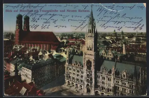 AK München, Frauenkirche, Neues Rathaus