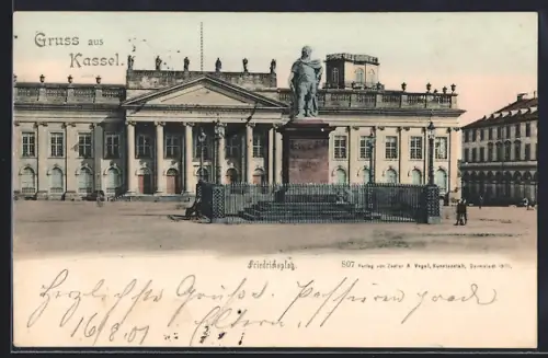 AK Kassel, Friedrichsplatz, Denkmal