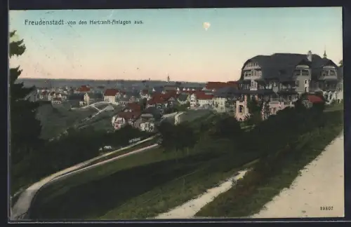 AK Freudenstadt, Blick von den Hartranft-Anlagen