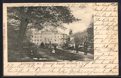 AK Kiel, Universität, Denkmal Kaiser Wilhelm I