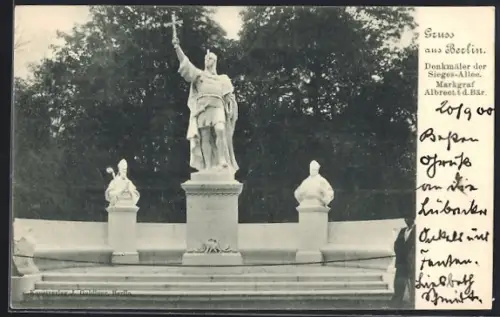 AK Berlin-Tiergarten, Siegesallee, Markgraf Albrecht der Bär