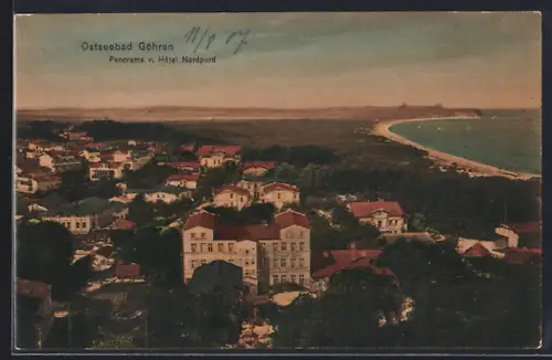 AK Göhren / Rügen, Panorama vom Hotel Nordperd