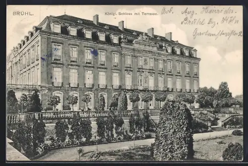 AK Brühl / Rheinland, Königl. Schloss mit Terrasse