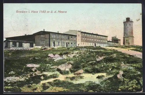 AK Brocken i. Harz, Gebäudeensemble und Aussichtsturm