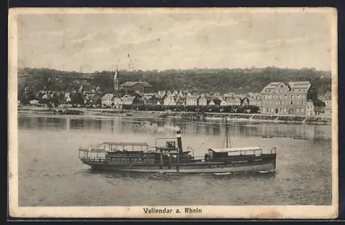 AK Vallendar a. Rhein, Dampfschiff auf dem Rhein