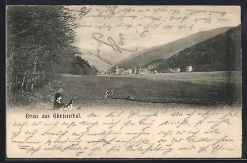 AK Güntersthal / Freiburg, Blick auf den Ort