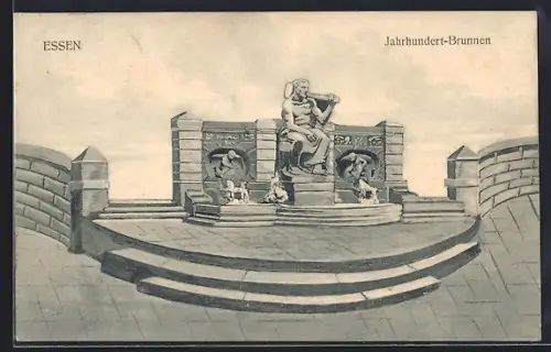 AK Essen / Ruhr, Jahrhundert-Brunnen