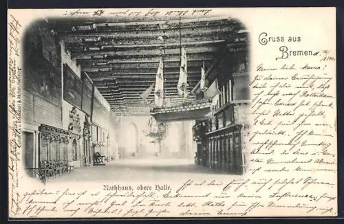 AK Bremen, Rathaus, obere Halle