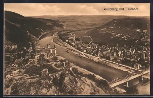 AK Trarbach, Gräfinburg, Brücke, Mosel