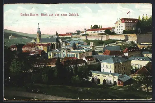 AK Baden-Baden, Blick auf das neue Schloss