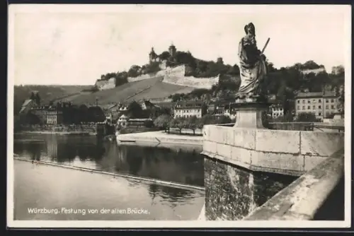 AK Würzburg, Festung von der alten Brücke