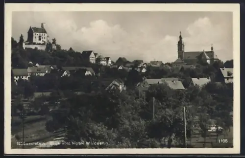 AK Gössweinstein, Blick vom Hotel Waldesruh auf Burg und Kirche