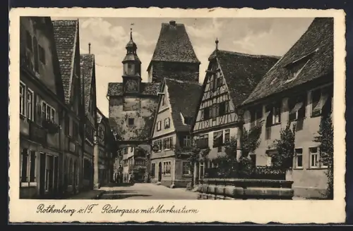 AK Rothenburg o. T., Rödergasse, Markusturm