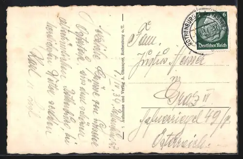 AK Rothenburg o. T., Rödergasse, Markusturm