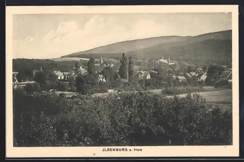 AK Ilsenburg a. Harz, Ortsansicht mit Kirche und Schloss