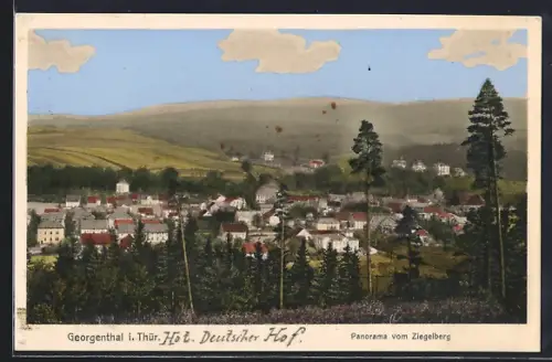 AK Georgenthal i. Thür., Panorama vom Ziegelberg