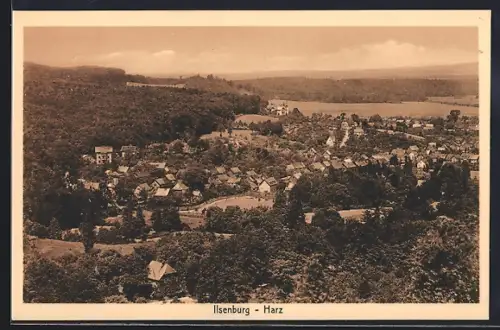 AK Ilsenburg /Harz, Panorama des Ortes und Umgebung
