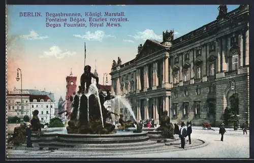 AK Berlin, Begasbrunnen, Königlicher Marstall