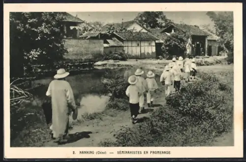 AK Nanning, Séminaristes en Promenade, Schüler beim Ausflug
