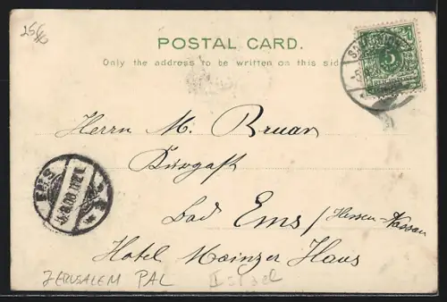 Lithographie Nazareth, Totalansicht, Saint Sepulcre