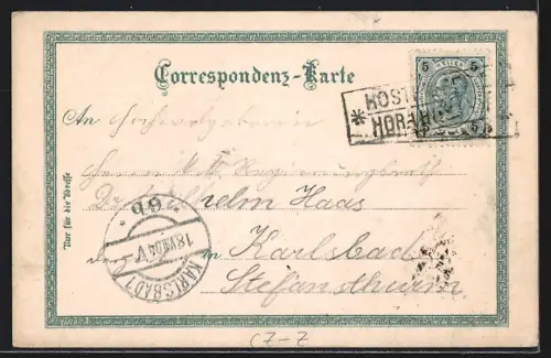 Lithographie Hostyn, Hôtel, Hostynska vodni kaple, Rozledna sv. Hostyne