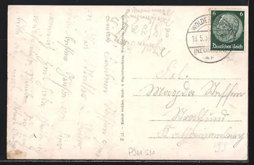 AK Woldenberg /Neumark, Seeansicht mit Segelboot