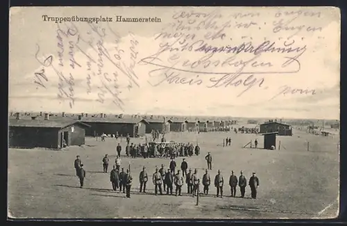 AK Hammerstein, Truppenübungsplatz, Baracken und Soldaten