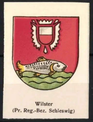 Reklamemarke Wilster, Pr. Reg.-Bez. Schleswig, Fisch im Wappen