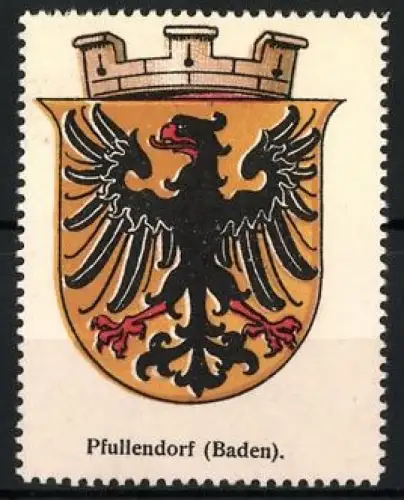Reklamemarke Pfullendorf Baden, Wappen, Schwarzer Adler