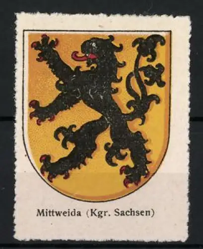 Reklamemarke Mittweida /Kgr. Sachsen, Löwe, Wappen von Mittweida